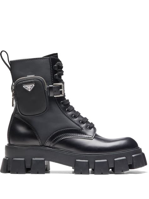 prada fall winter 2018 shoes|prada ankle pouch combat boots.